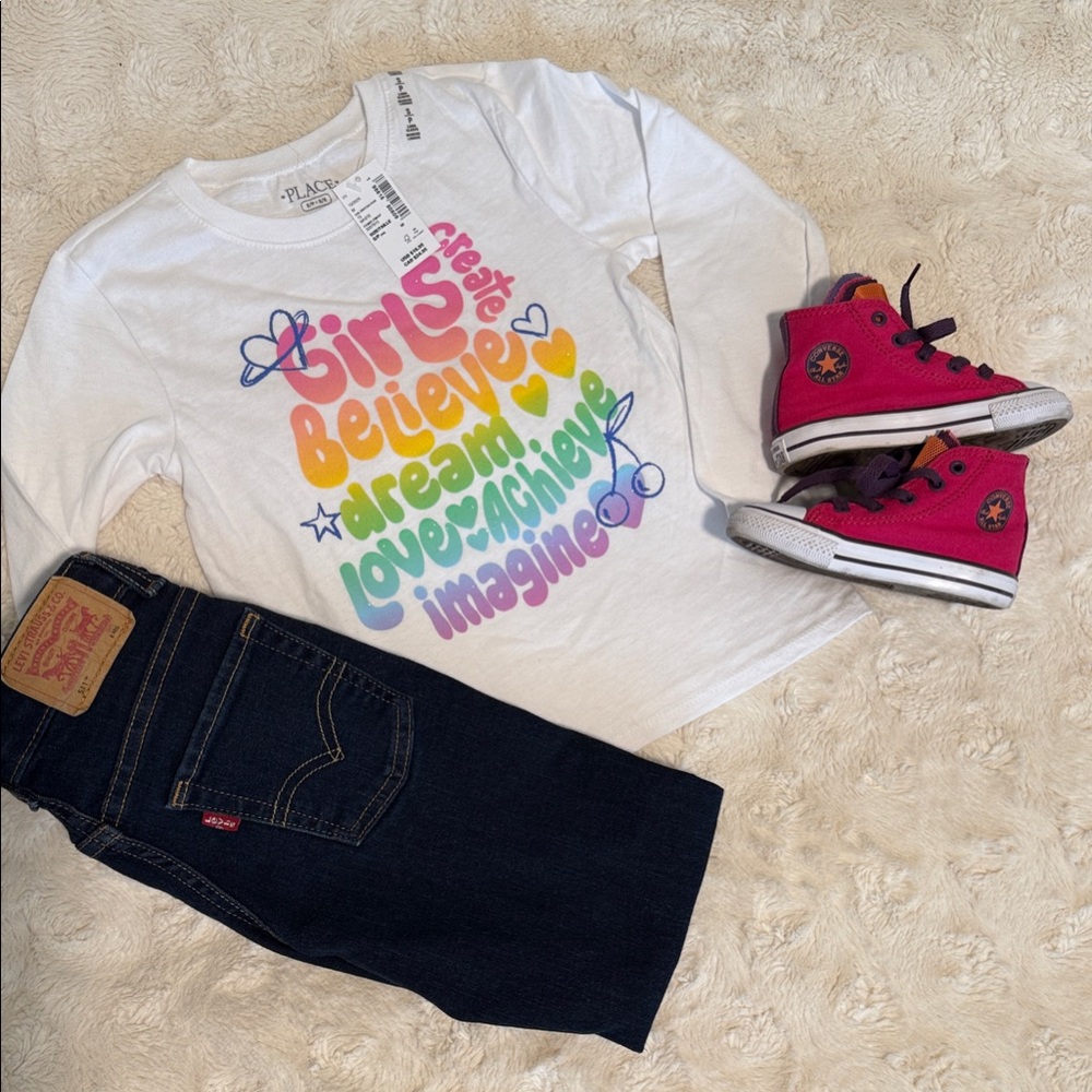 The Children's Place White Long Sleeve with Colorful Graphic